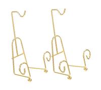 GLEAVI 2pcs European Style Threaded Gold Plated Cup Stand Ceramic Plate Display Rack for Tableware Organization Stylish Mug Holder for Countertop Coffee Station and Functional Tumbler