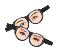 GLEAVI 2pcs Funny 3D Sleep and Adults with Adjustable Head Strap, Soft Polyester Eye Contours for Daily Use and Naps, Cute Cartoon Design Eye Shades Random Color