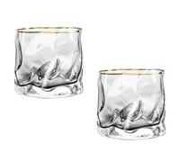 GLEAVI 2pcs Glass Whiskey Glasses Set with Excellent Stability and High Transmittance, for Festive Beer Season and Outdoor Activities, Premium Bar Whiskey Cup and Restaurant Drinkware