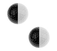 GLEAVI 2Pcs Golf Training Balls with Putter Aiming Line, Double-Layer Black and White Practice Balls for Indoor Putting Game Accessories