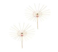 GLEAVI 2pcs Hand-made Paper Umbrella Stand Bamboo Brackets Oiled Paper Umbrella Holder for Small Parasol Holiday Wedding Decor Random Color