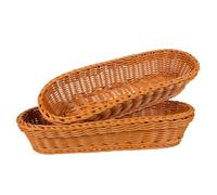 GLEAVI 2pcs Imitation Rattan Basket: Woven Fruit Vegetable Basket - Kitchen Imitation Rattan Bread Container For Tabletop Serving Home And Restaurant