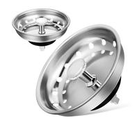 GLEAVI 2pcs Kitchen Sink Accessories Metal Sink Strainer Stoppers with Drain Covers for Hair Catching and Water Sealing Slip Resistant Knob Easy Installation and Maintenance