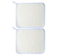 GLEAVI 2pcs Korean Exfoliating Towel Nylon Bath Cloth for Home Daily Use Square Beige Body Scrub Exfoliator with Simple Design to Remove Sweat and Grease Face Wash Cloth