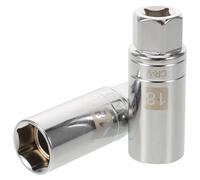 GLEAVI 2pcs Magnetic Swivel Spark Plug Socket Drive Chrome Vanadium Steel Thin Wall Design with Secure Magnetic Hold for Car Engine Repair and Maintenance