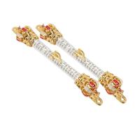 GLEAVI 2pcs Metal Mezuzah with Hebrew Blessing Scroll Religious Door Decoration with Crown Design Sturdy Judaica Jewish Hanukkah Housewarming and Spiritual Home Display