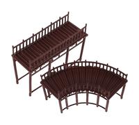 GLEAVI 2pcs Miniature Arched Walkway Model, Small Scale Chinese Open Gallery Bridge for Fairy Garden, Micro Landscape Decorative Architecture Structure Set