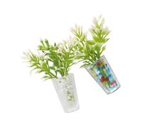 GLEAVI 2pcs Miniature Doll House Flower Models Micro Landscape Potted Plants for Home Desktop Ornaments DIY Greenery Decor for Dolls House and Miniature Scenes