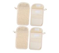 GLEAVI 2pcs Natural Soap Scrubber Pouch with Quick Dry Cotton Linen Net for Exfoliating Foaming and Massage Compact Soap Saver Shampoo Bars
