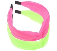 GLEAVI 2pcs Neon Knot Headband for Women - Fluorescent Pink and Green Chiffon Hair Accessories - 80s 90s Disco Party Headbands for Birthday and Stage Performances