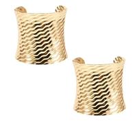 GLEAVI 2PCS Open Cuff Bracelets: Cuff Bangle Bracelet Gold Adjustable Wide Wrist Wrap Jewelry Statement for Women Girl Christmas Party
