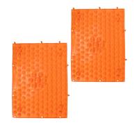 GLEAVI 2Pcs Outdoor Foot Acupressure Mat Set, Foldable Pressure Point Massage Pad with Anti-Slip Surface for Standing, Walking and Outdoor Games, Orange