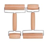 GLEAVI 2pcs Pizza Rolling Pin: Double Head Small Rolling Pin Non-Stick Wooden Dough Roller for Kitchen Baking Pastry Tortilla Pizza Cookie Dumpling