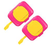 GLEAVI 2pcs Portable Baby Wipes Case, Refillable Wet Wipe Holder Dispenser with Wide Opening, Pp Silicone, Stroller Hanging Travel Use