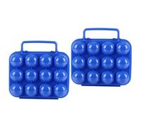 GLEAVI 2pcs Portable Folding Handle Egg Carrier Holder Plastic Egg Container for Camping Storage Box Blue Kitchen Accessories Airtight Container