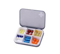 GLEAVI 2pcs Portable Pill Organiser with 6 Compartments, Lightweight Airtight Medicine Storage Box Made of Abs and Pp, for Vitamins and Trinkets, for Travel Bag or Hand Bag