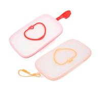 GLEAVI 2pcs Portable Wipes Box Wear Resistant Dispenser Case for Stroller and Diaper Bag Easy Open Button Design Keeps Wipes Fresh for Travel and Home Use