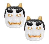 GLEAVI 2pcs Prajna Mask Japanese Samurai Demon Ghost Mask Punk Face Cover for Masquerade Cosplay Party Halloween Carnival