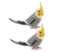 GLEAVI 2pcs Realistic Parrot Figurine Set, Simulation Parrot Model for Boys and Girls Educational Play, Small Tropical Bird Decoration for Garden, Home, Fairy Terrarium Craft