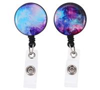 GLEAVI 2pcs Retractable Badge Clip with Universal Abs Plastic Buckle, Hands-Free Id Card Holder for Trade Shows and Events Requiring Badges Or Ids