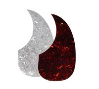 GLEAVI 2pcs Self-adhesive Acoustic Guitar Pickguards Set 40/41 Inch Folk Guitar Protective Scratch Plates with White Iridescent and Dark Brown Tortoise Shell Decal for Supplies