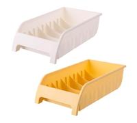 GLEAVI 2Pcs Small Dish Drainers Plastic Bowl Drying Racks for Kitchen Counter with Divided Compartments
