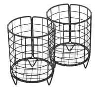 GLEAVI 2pcs Small Rabbit Hay Feeder Metal Frame Holder for Bunny Guinea Pig Cage Feeding Rack in Matte Black, Convenient Iron Hay Rack for Small Animals
