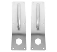 GLEAVI 2pcs Stainless Steel Door Pull Handles with Lock Hole 80x300x1.2mm Fire Door Handles Commercial Passageway and Closet Metal Pull Plates