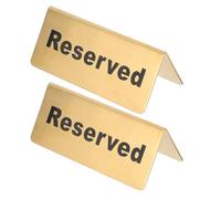 GLEAVI 2Pcs Stainless Steel Reserved Seating Signs for Wedding, Party, Restaurant Table, Gold Reserved Chair Signs for Event and Family Gathering