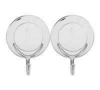 GLEAVI 2pcs Suction Hook Vacuum Suction Cup Hook Silver Metal PVC Abs Simple and Generous Appearance Will Not Damage The Wall for Storage in Homes and Hotels