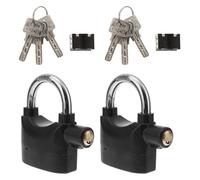 GLEAVI 2pcs U-Lock Bike Alarm Padlock with 6 Keys High Decibel Anti-Theft Security Lock for Outdoor Bicycle Motorbike Warehouse Door Window Use