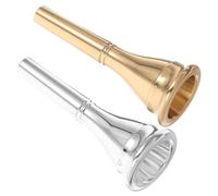 GLEAVI 2pcs Universal Brass French Horn Mouthpieces Replacement Set - Silver and Golden Metal Horn Accessory, Standard Size Precision Mouthpiece for Musical Instrument Upgrade