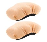 GLEAVI 2pcs Velvet Underarm Crutch Pads Soft Comfortable Cane Cushions Replacement Covers for Elderly Crutches, Stretchable Brown Fabric Protection for Walking Stick Accessories