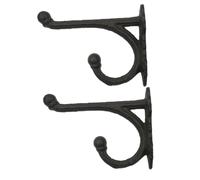 GLEAVI 2pcs Vintage Cast Iron Wall Hooks Chic Metal Cat Hooks for Hats Towels Belts Elegant Antique Style Wall Decor for Kitchen Bathroom Farmhouse Spaces