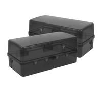 GLEAVI 2pcs Waterproof Electrical Outlet Box Outdoor Extension Cord Cover Weatherproof Socket Protective Case Black for Outdoor Use