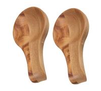 GLEAVI 2Pcs Wooden Spoon Holder for Stove Top Stylish Wood Spoon Rest for Kitchen Counter and Dining Table Space-Saving Utensil Organizer with Elegant Design Natural Wood for Home Cooking