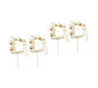 GLEAVI 2sets 2pcs Phoenix Cake Insert Toppers Elegant Chinese Wedding Cake Picks Decor for Special Moments for Stunning Celebrations 2pcs*2