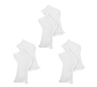 GLEAVI 3 Pairs UV Protection Foot Covers for Gel Nail Curing Sessions, White Cloth Socks with Flat Mouth Design, Protecting Sensitive Skin During Nail Art Sessions, One Size for Women