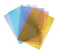 GLEAVI 30pcs File Pouch Document Bag A5 Tear-Proof Organizing Documents Pp Plastic with Pocket Button Design for Office Workers and Students Random Color