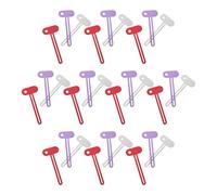 GLEAVI 30Pcs Metal Toothpaste Squeezer Tube Keys Manual Tube Roller Dispenser Tools for Toothpaste Facial Cleanser Diaper Cream in Silver Red and Purple for Bathroom Use