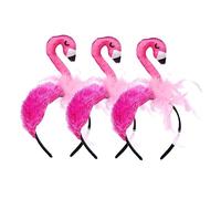 GLEAVI 3pcs Flamingo Headband for Tropical Themed Birthday Parties Creative Hair Hoops Decor for Hawaiian Party Accessories Unique Cosplay Props