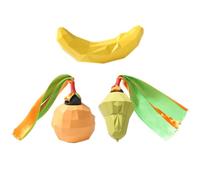 GLEAVI 3pcs Fruit Rubber Ball Dog Squeaky Chew for Teeth Cleaning | Bite Resistant Design, Iq Training Support, Indoor Chewing Use, Slow Feeder Style, PET Play Accessory