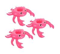 GLEAVI 3Pcs Inflatable Pool Cup Holders Adorable Crab Drink Floaties for Beach Parties Safe Beverage Holders for Adults Fun Pool Accessories