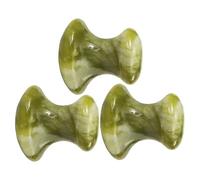 GLEAVI 3Pcs Jade Face Massage Stones Mushroom Shaped Facial Beauty Massager Set Green Jade for Facial Skin Care and Meridian Therapy Household Relaxation Tool