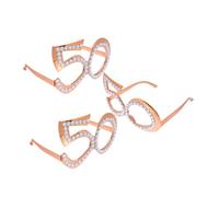 GLEAVI 3pcs Rose Gold Sunglasses Lightweight Funny Birthday Glasses for Men Women Photo Booth Props Anniversary Party Supplies Reusable Easy to Clean
