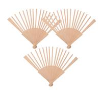 GLEAVI 3pcs Wooden Wedding Fan Frame 23cm Blank Fan Ribs Smooth Folding Classic Design Versatile Application for Festivals and Embroidery DIY Crafting Supplies