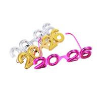GLEAVI 3pcs Year's Party Glasses Photo Booth Props Eyeglasses in Gold Silver Rose Red Material Eye-catching Colors for Festive Holiday Decorations and Fun Party Favors