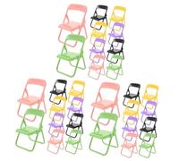 GLEAVI 3sets 10pcs Mini Folding Chairs Tiny Furniture Phone Stands for Dollhouse Decor and Miniature Landscaping for Home Decoration and Scene Creation 10pcs*3