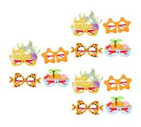 GLEAVI 3sets Hawaiian Party Themed Glasses Frames Fun Photo Props for Luau Birthday Celebrations Lightweight Portable Sunglass Frames Stylish Mermaid Kiss Fish and Beach Designs 4pcs*3