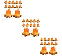 GLEAVI 3sets Miniature Campfire Model Realistic Resin Fire Props for Dollhouse Decoration DIY Micro Landscape for Party and Gardening Decor 30pcs*3